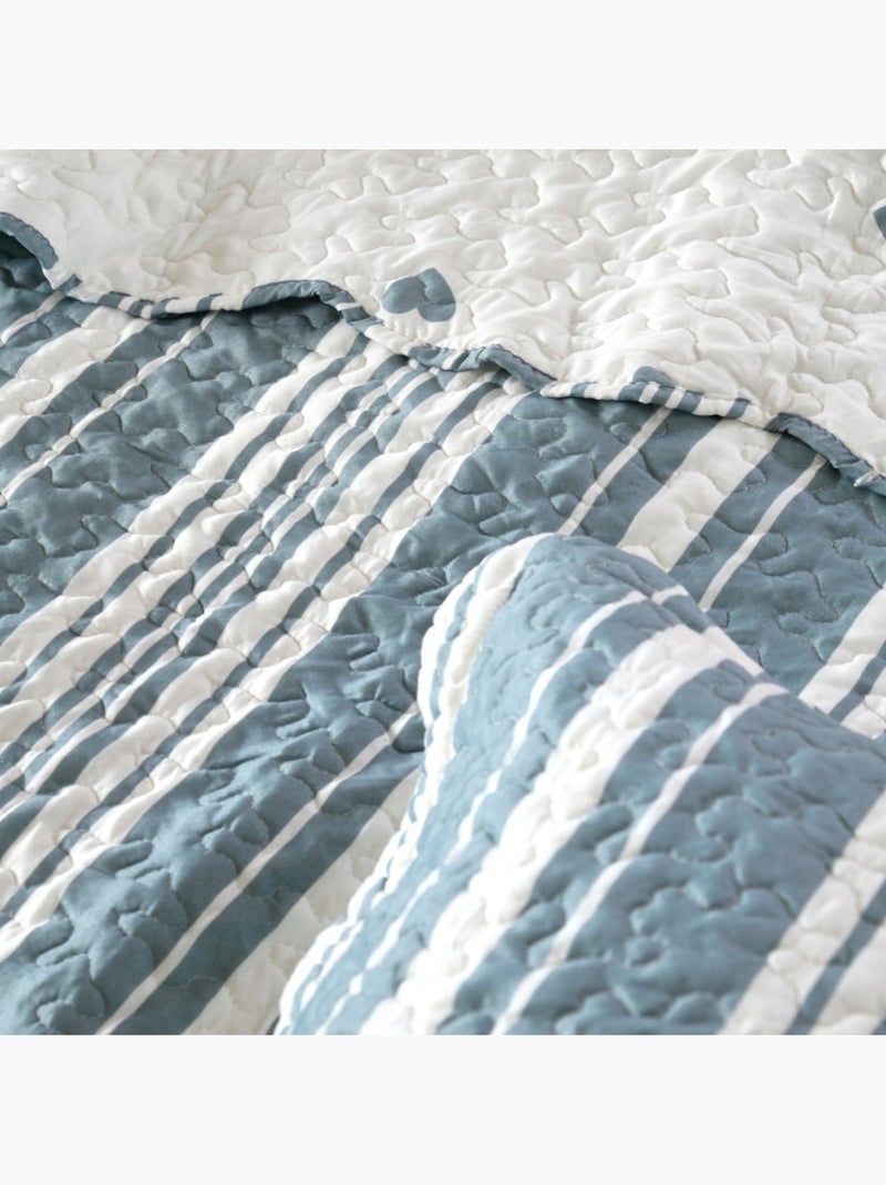 Couvre lit boutis réversible avec taie(s) d'oreiller 65x65cm Bleu - Kiabi