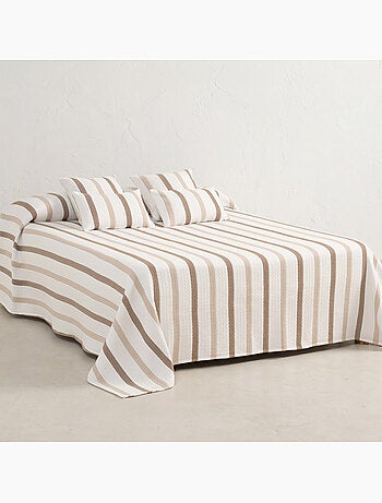Couvre-lit en coton à rayures, tissu texturé à carreaux - Gamusi.
