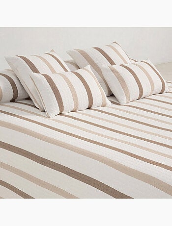 Couvre-lit en coton à rayures, tissu texturé à carreaux - Gamusi.