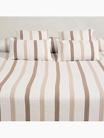 Couvre-lit en coton à rayures, tissu texturé à carreaux - Gamusi.