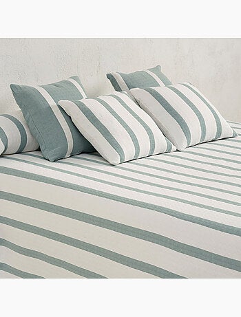 Couvre-lit en coton à rayures, tissu texturé à carreaux - Gamusi.