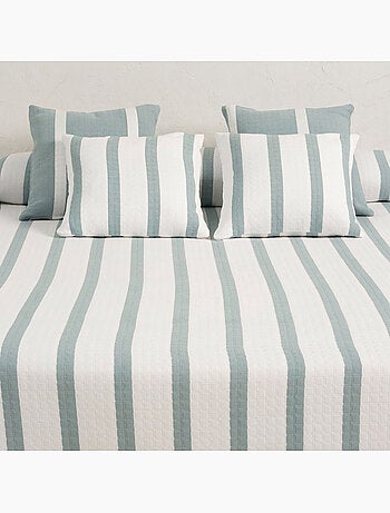 Couvre-lit en coton à rayures, tissu texturé à carreaux - Gamusi.