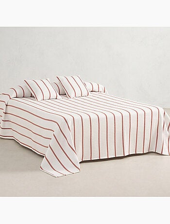 Couvre-lit en coton à rayures, tissu texturé à carreaux - Gamusi.