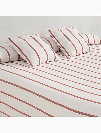 Couvre-lit en coton à rayures, tissu texturé à carreaux - Gamusi.