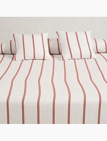 Couvre-lit en coton à rayures, tissu texturé à carreaux - Gamusi.