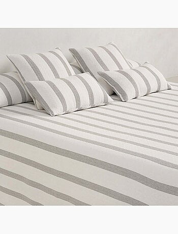 Couvre-lit en coton à rayures, tissu texturé à carreaux - Gamusi.