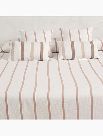 Couvre-lit en coton à rayures, tissu texturé à carreaux - Gamusi.