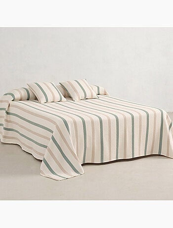 Couvre-lit en coton à rayures, tissu texturé à carreaux - Gamusi.