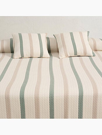 Couvre-lit en coton à rayures, tissu texturé à carreaux - Gamusi.