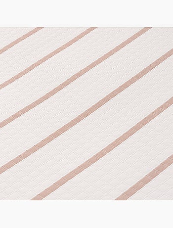 Couvre-lit en coton à rayures, tissu texturé à carreaux.