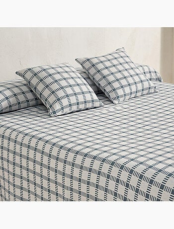 Couvre-lit en coton avec motif à carreaux en relief, tissu texturé - Gamusi.