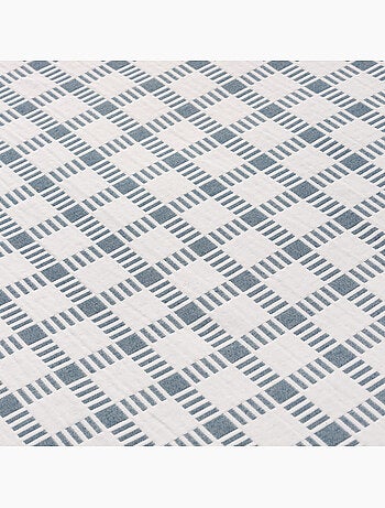 Couvre-lit en coton avec motif à carreaux en relief, tissu texturé - Gamusi.