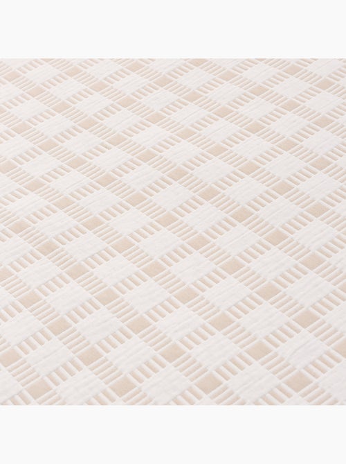Couvre-lit en coton avec motif à carreaux en relief, tissu texturé. - Kiabi
