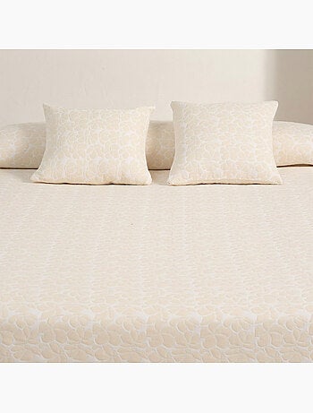 Couvre-lit en coton avec motif floral en relief, tissu texturé - Gamusi.