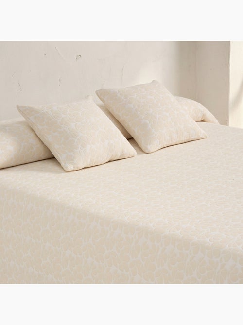 Couvre-lit en coton avec motif floral en relief, tissu texturé. - Kiabi