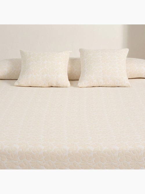 Couvre-lit en coton avec motif floral en relief, tissu texturé. - Kiabi