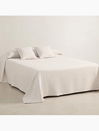 Couvre-lit en coton avec motif géométrique en relief, tissu texturé - Gamusi.