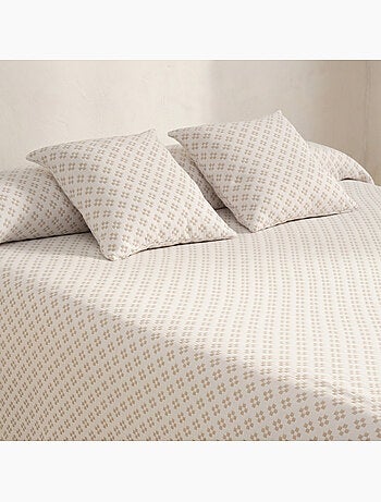 Couvre-lit en coton avec motif géométrique en relief, tissu texturé - Gamusi.