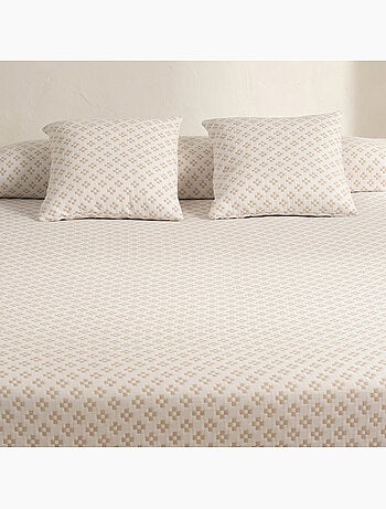 Couvre-lit en coton avec motif géométrique en relief, tissu texturé - Gamusi.