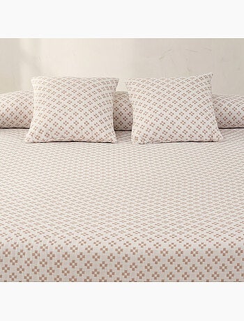 Couvre-lit en coton avec motif géométrique en relief, tissu texturé - Gamusi.