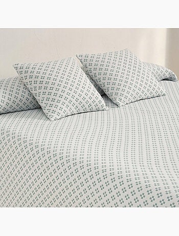 Couvre-lit en coton avec motif géométrique en relief, tissu texturé - Gamusi.