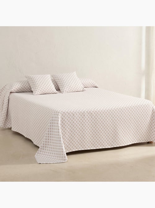 Couvre-lit en coton avec motif géométrique en relief, tissu texturé. - Kiabi
