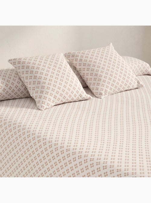 Couvre-lit en coton avec motif géométrique en relief, tissu texturé. - Kiabi