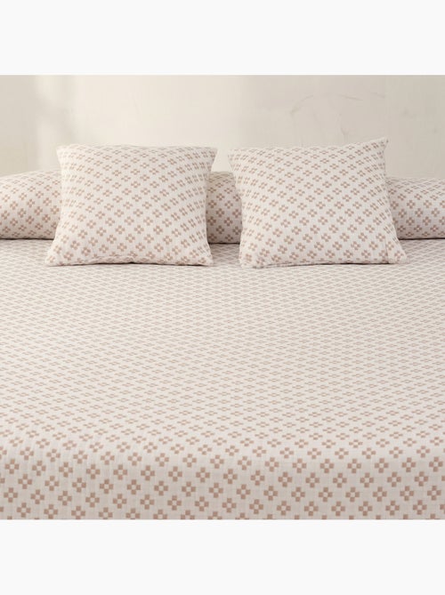 Couvre-lit en coton avec motif géométrique en relief, tissu texturé. - Kiabi