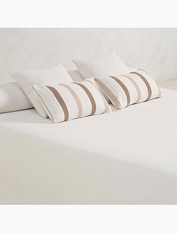 Couvre-lit en coton uni, tissu texturé à carreaux - Gamusi.