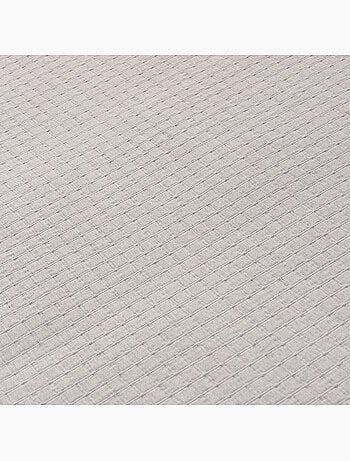 Couvre-lit en coton uni, tissu texturé à carreaux.