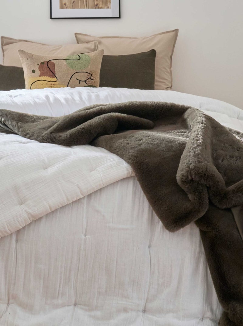 Couvre-lit en gaze de coton lavé Blanc - Kiabi