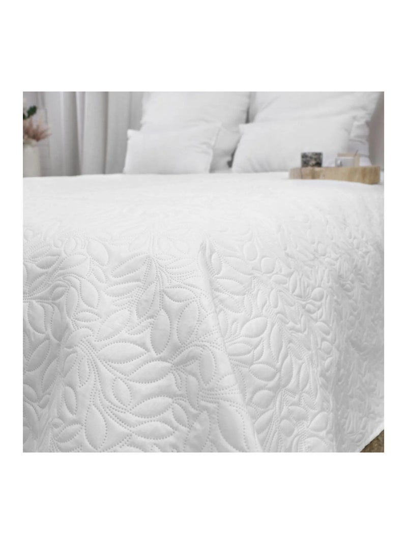 Couvre-lit en microfibre 240 x 220 cm Blanc Blanc - Kiabi