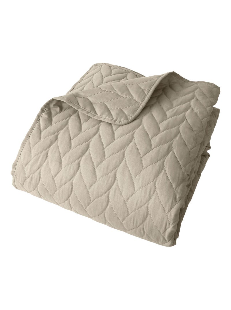 Couvre lit en microfibre dessin par ultrason Beige clair - Kiabi