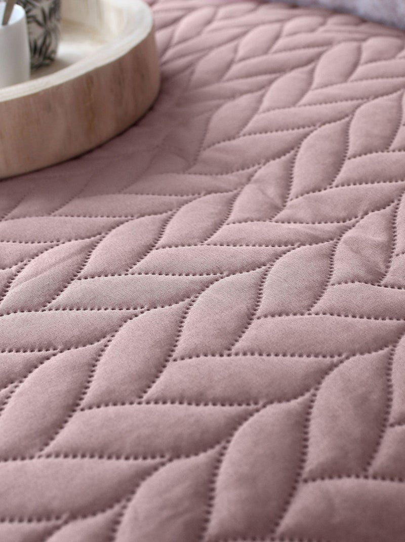 Couvre lit en microfibre dessin par ultrason Rose pastel - Kiabi