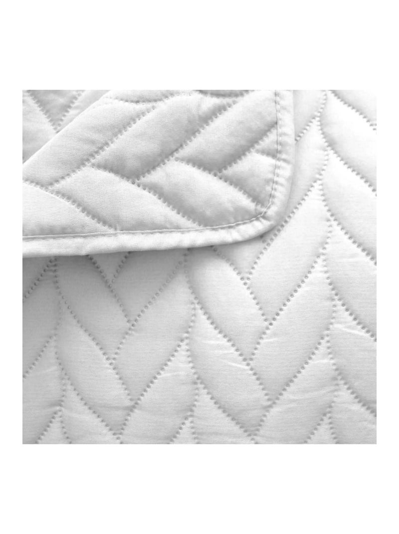 Couvre-lit en microfibre effet tresse 240 x 220 cm Blanc Blanc - Kiabi