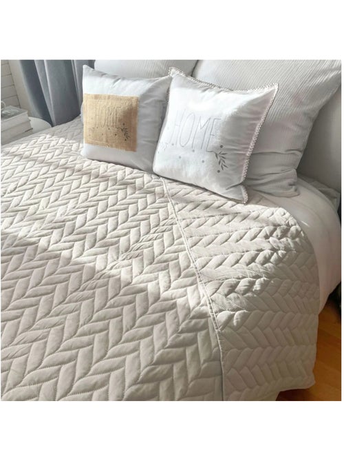 Couvre-lit en microfibre Effet tresse - Kiabi