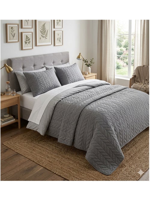 Couvre-lit en microfibre Effet tresse - Kiabi