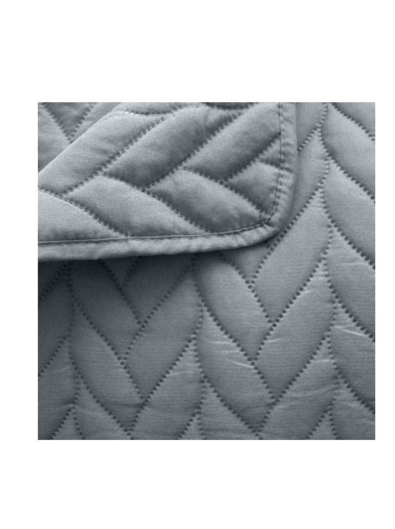 Couvre-lit en microfibre Effet tresse Gris - Kiabi