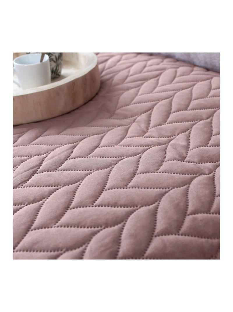 Couvre-lit en microfibre Effet tresse Rose - Kiabi