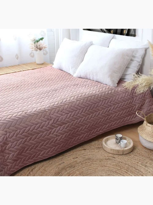 Couvre-lit en microfibre Effet tresse - Kiabi