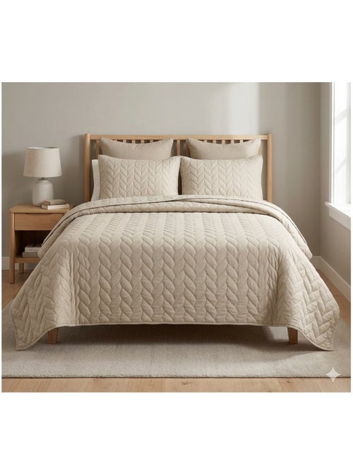 Couvre-lit en microfibre Effet tresse - Kiabi