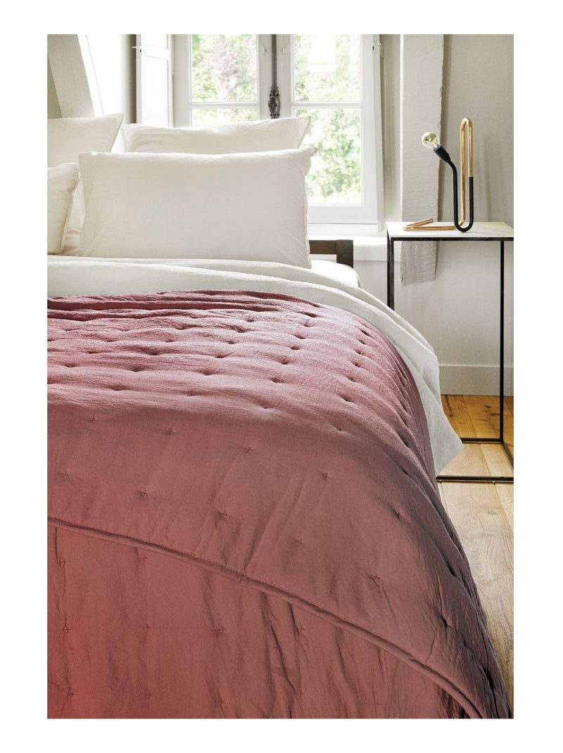 Couvre-Lit en microfibre matelassée Rose pâle - Kiabi