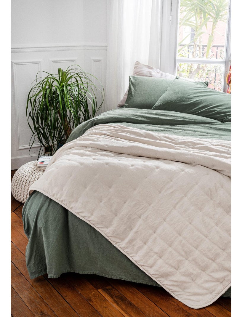 Couvre-Lit en microfibre matelassée Rose pâle - Kiabi