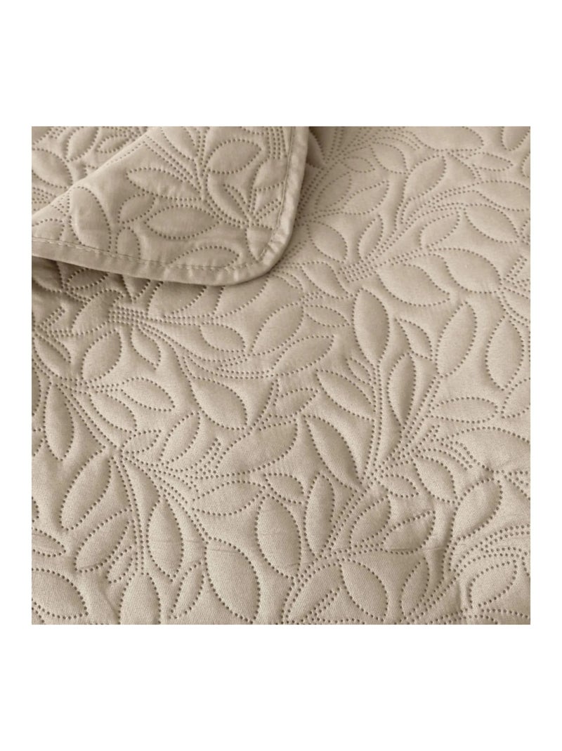 Couvre-lit en microfibre Rosace Beige - Kiabi