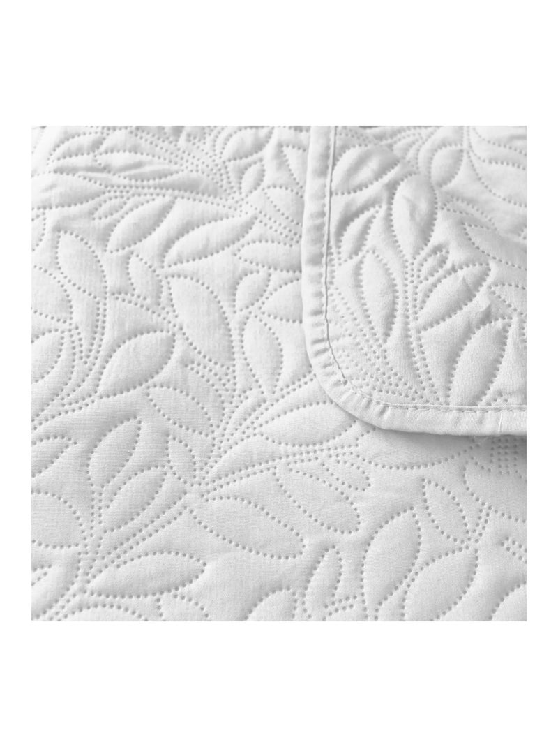 Couvre-lit en microfibre Rosace Blanc - Kiabi