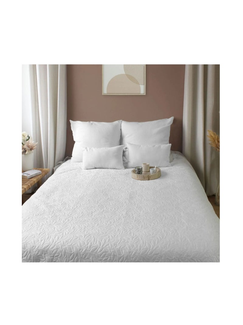 Couvre-lit en microfibre Rosace Blanc - Kiabi