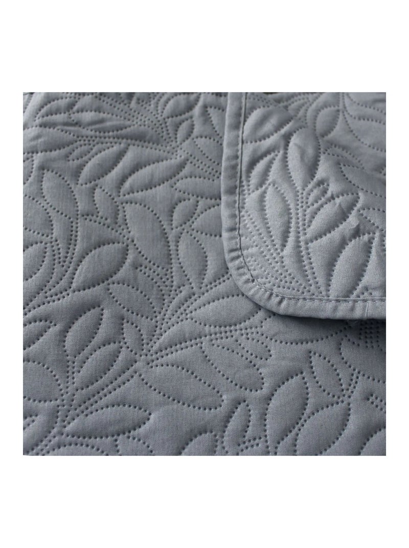 Couvre-lit en microfibre Rosace Gris - Kiabi