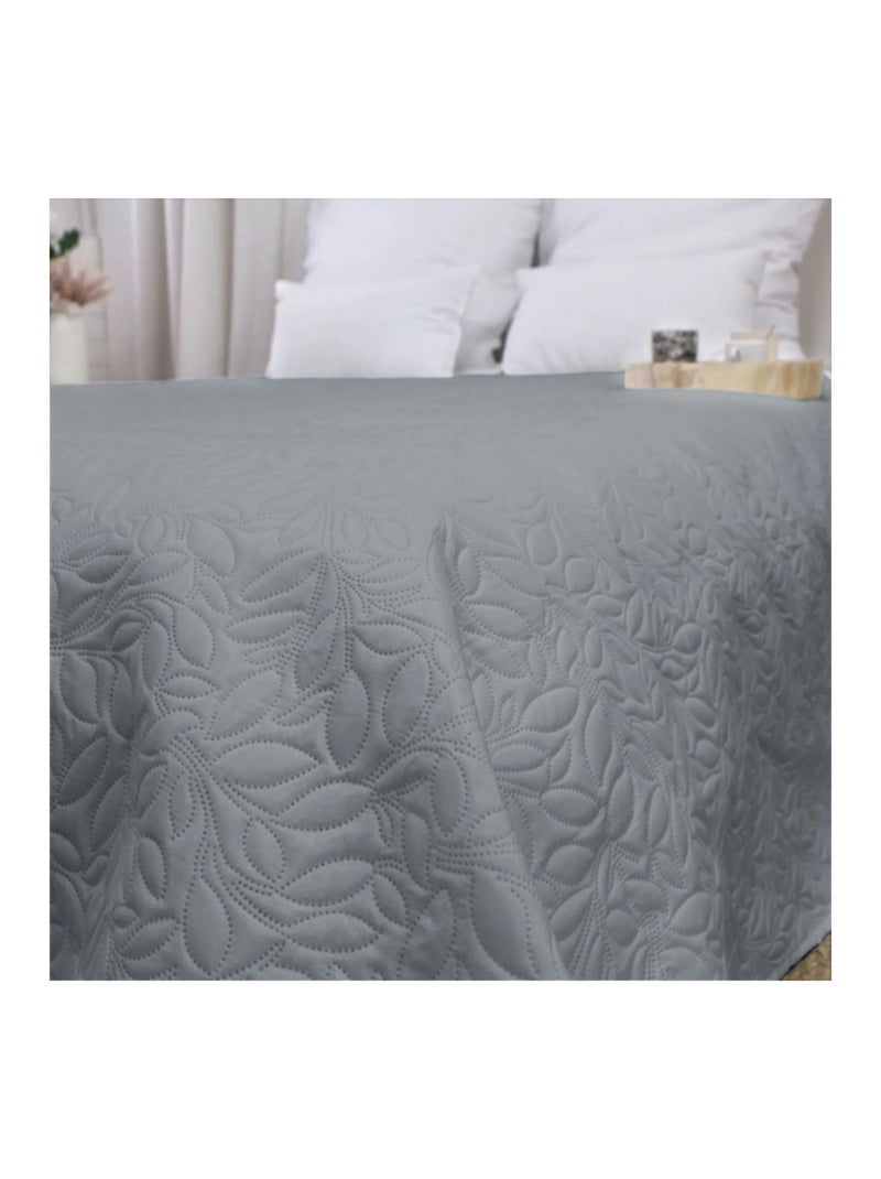 Couvre-lit en microfibre Rosace Gris - Kiabi