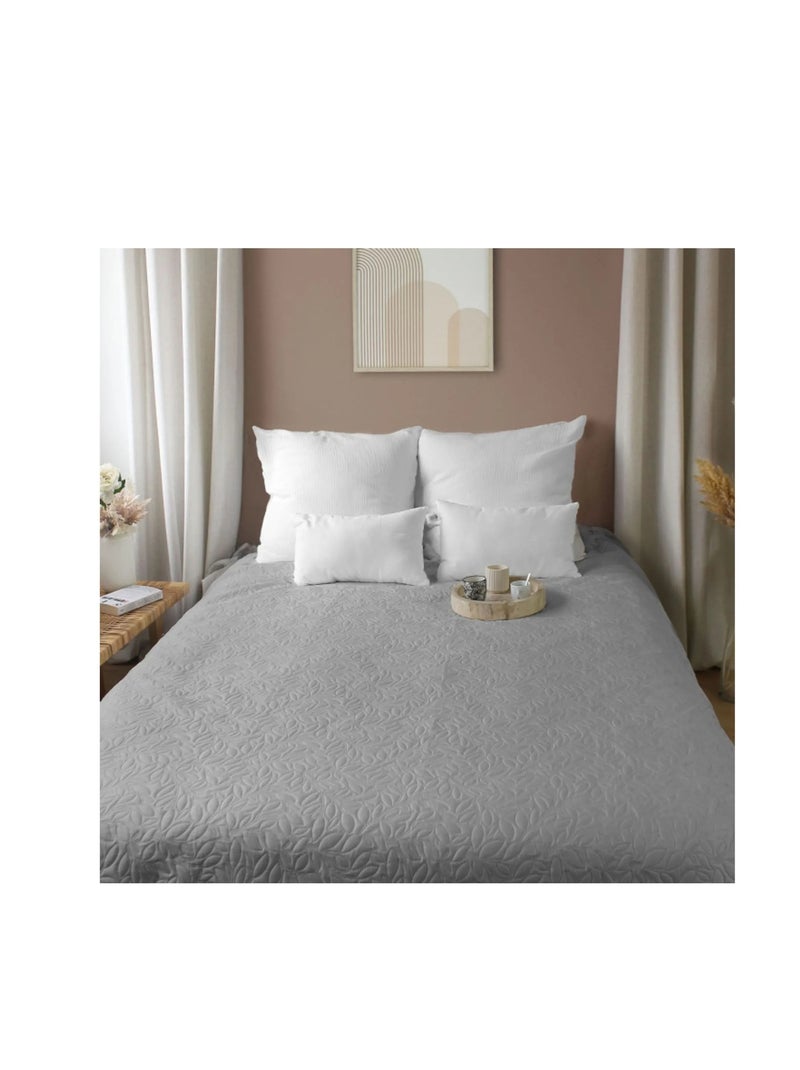 Couvre-lit en microfibre Rosace Gris - Kiabi