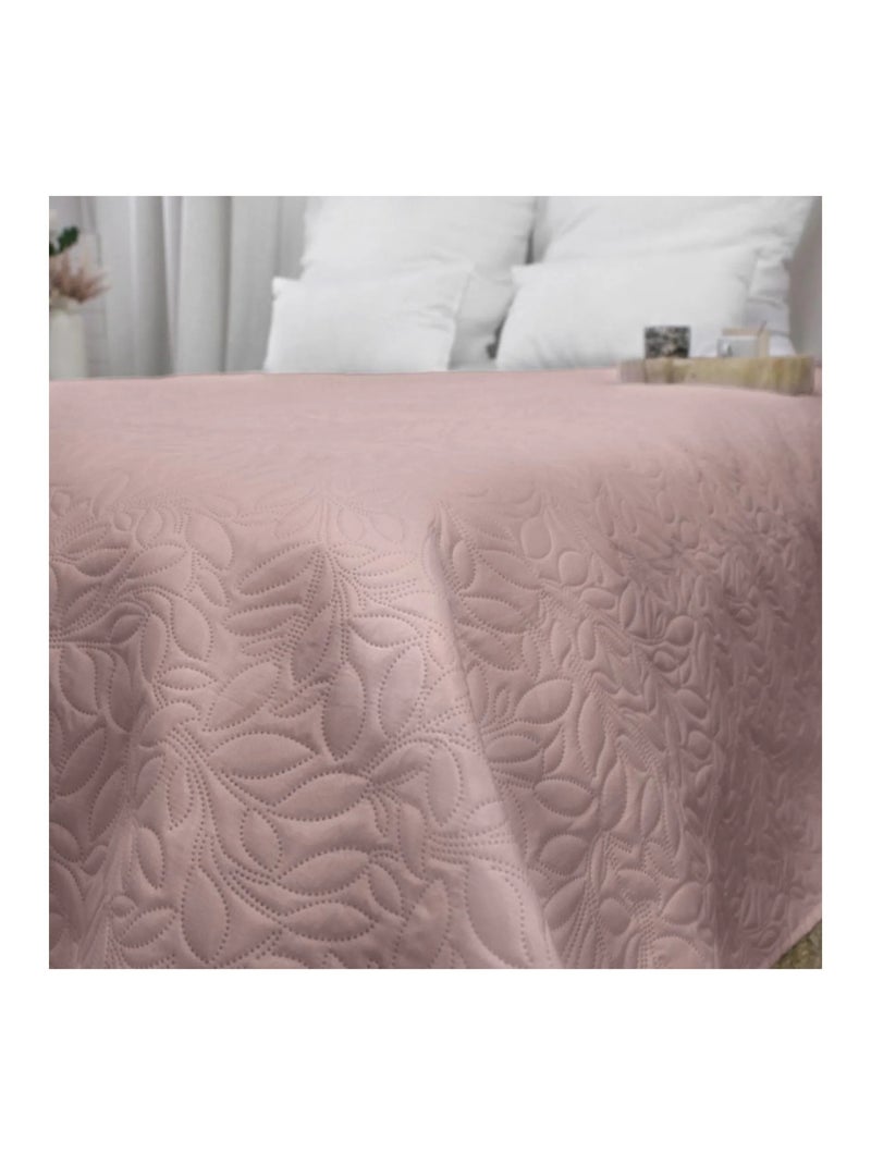 Couvre-lit en microfibre Rosace Rose - Kiabi